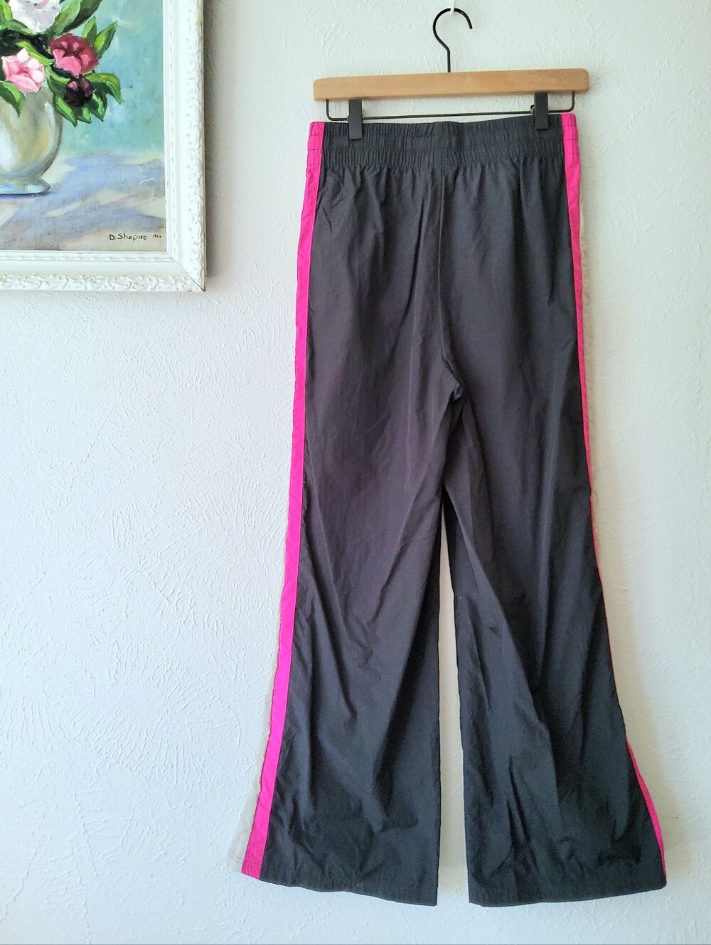 LOYLAB Target Wind Breaker Pants Black Pink Stripe Sz. S - Picture 4 of 7